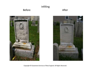 Infilling
Before                                                      After




Copyright © Gravestone Services of New England. All Rights Reserved.
 