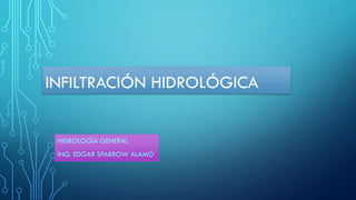 INFILTRACIÓN HIDROLÓGICA
HIDROLOGÍA GENERAL
ING. EDGAR SPARROW ALAMO
 