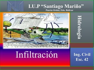 I.U.P “Santiago Mariño”
Puerto Ordaz, Edo. Bolívar

Hidrología

Infiltración

Ing. Civil
Esc. 42

 
