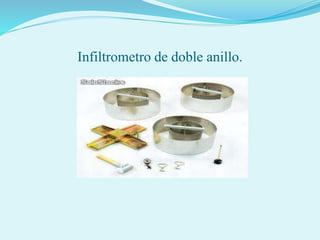 Infiltrometro de doble anillo.
 