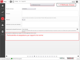 1.4 Méthode d'essai




Particularités et adaptations par rapport à la norme
 
