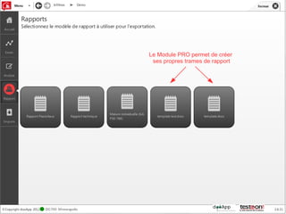 Le Module PRO permet de créer
 ses propres trames de rapport
 