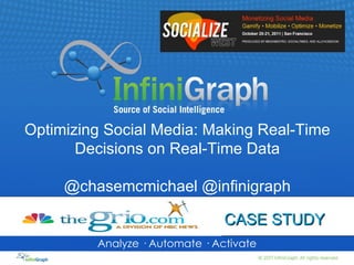 Analyze · Automate · Activate Optimizing Social Media: Making Real-Time Decisions on Real-Time Data @chasemcmichael @infinigraph CASE STUDY 