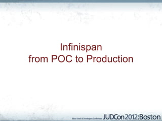 Infinispan
from POC to Production
 
