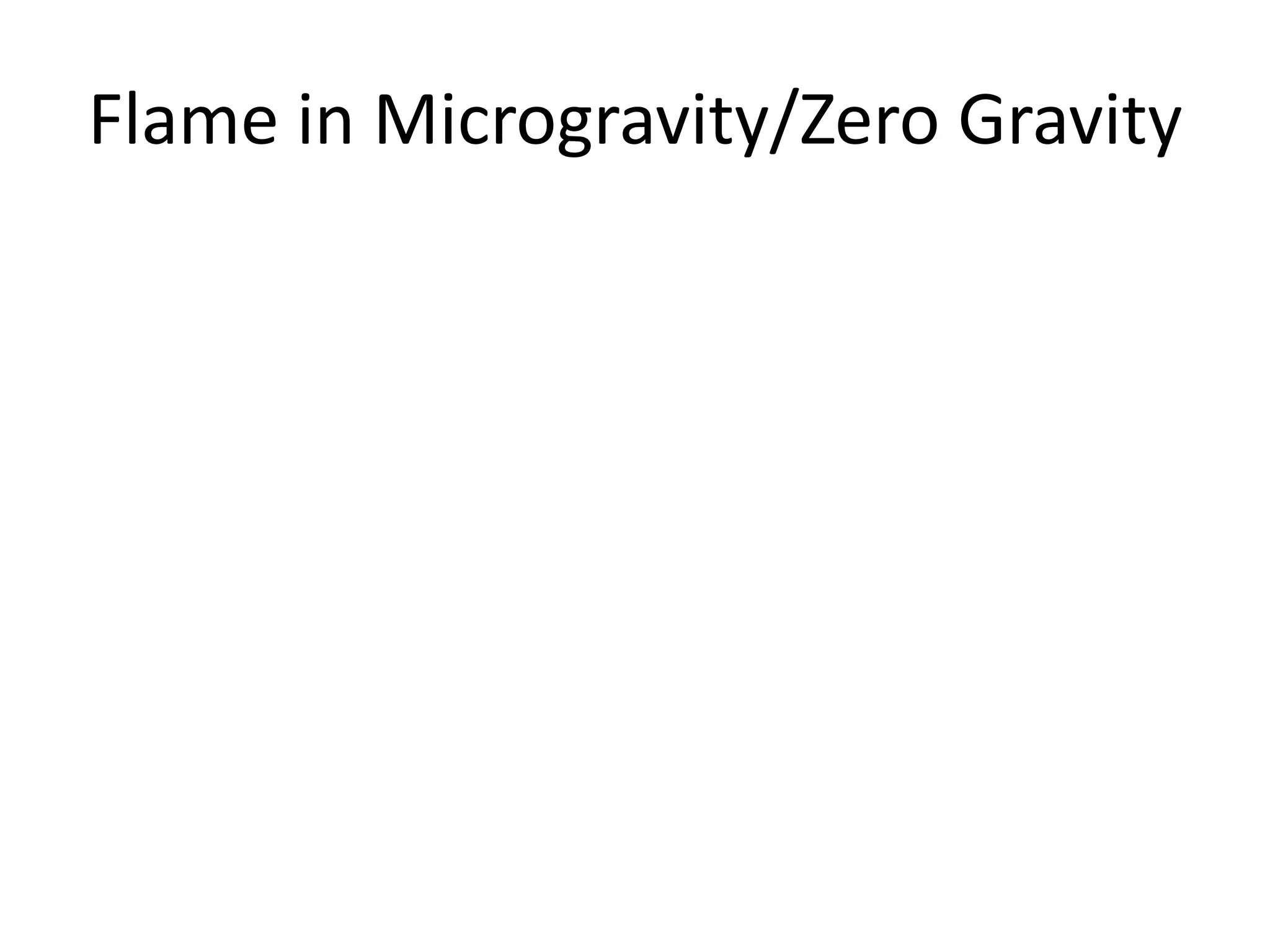 Flame in Microgravity/Zero Gravity
 