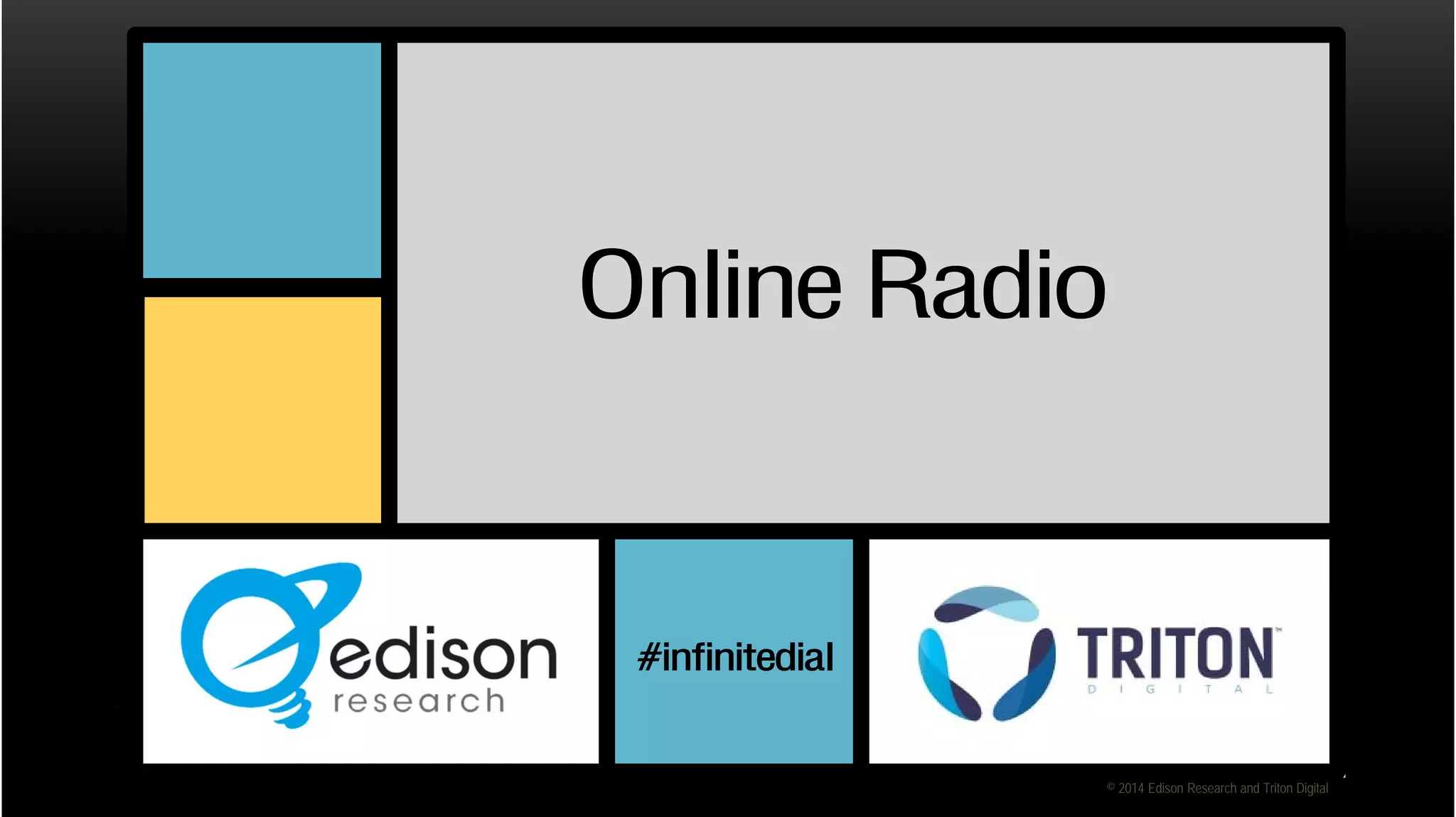 Digital and
Media Landscape

Online
Radio

Online Radio

The Infinite Dial
2014

Internet Access and
Digital Household Trends

#infinitedial
© 2014 Edison Research and Triton Digital

 