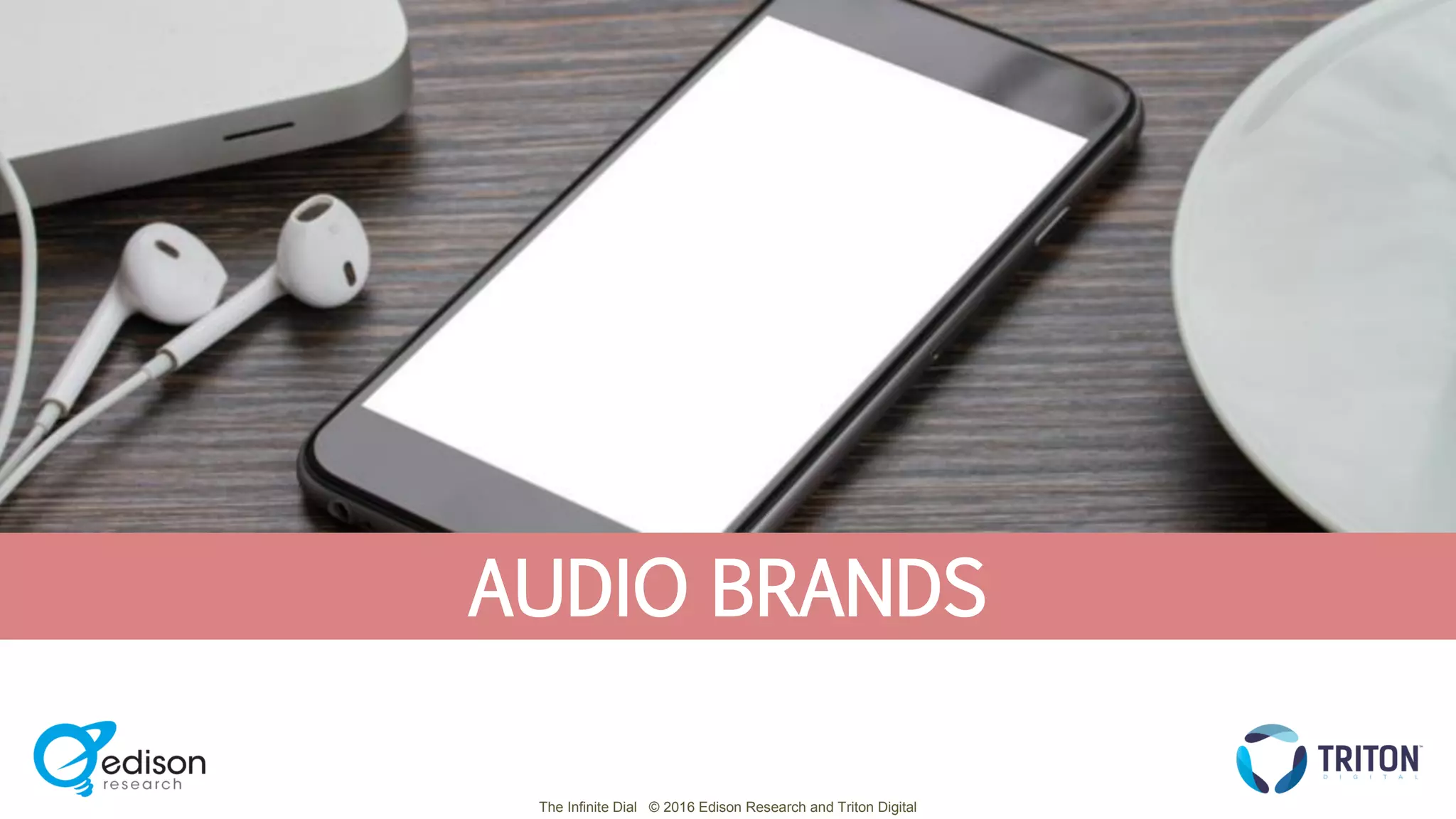 The Infinite Dial © 2016 Edison Research and Triton Digital
AUDIO BRANDS
 