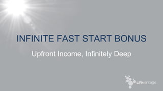 INFINITE FAST START BONUS Upfront Income, Infinitely Deep 