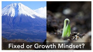 Fixed or Growth Mindset? 
http://www.flickr.com/photos/maki_s_brown_eyes/296363801/ & http://www.flickr.com/photos/chiotsrun/4472671089/ 
 