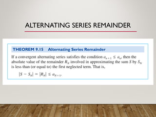 ALTERNATING SERIES REMAINDER
 