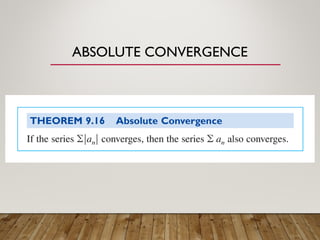 ABSOLUTE CONVERGENCE
 