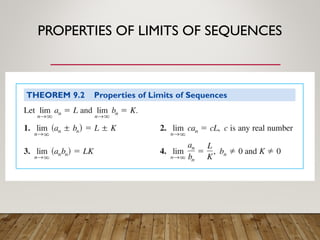 PROPERTIES OF LIMITS OF SEQUENCES
 