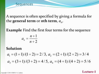 Infinite sequence & series 1st lecture | PPT