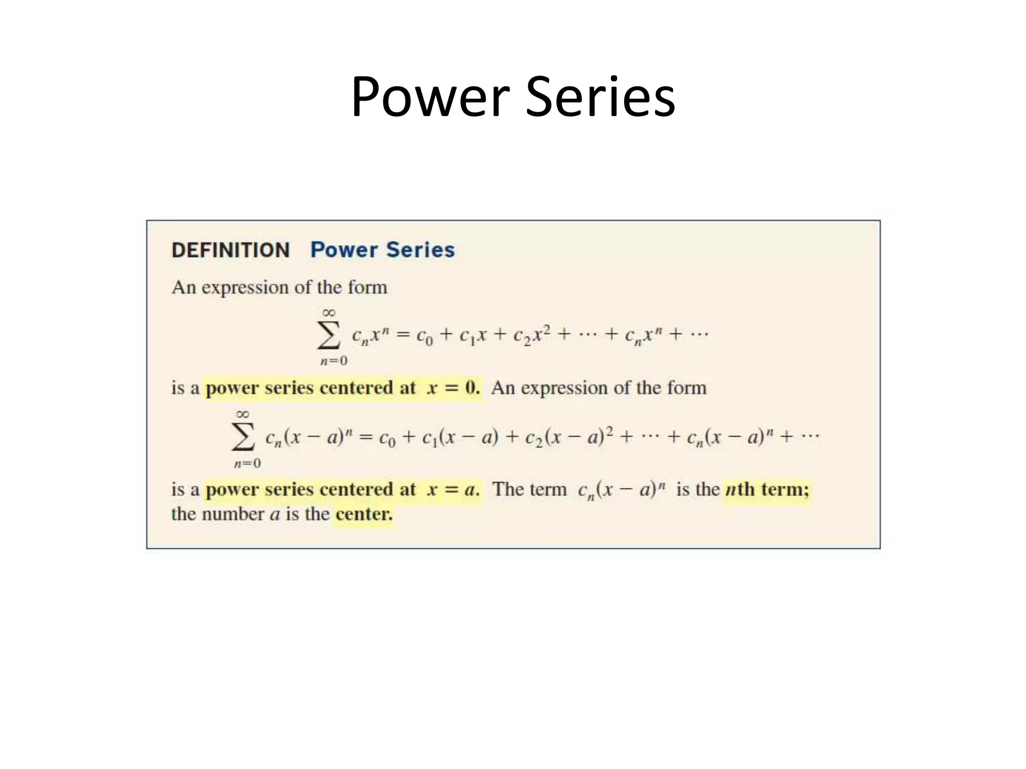 Power Series