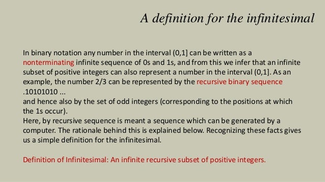 infinitesimals def infinitesimals def