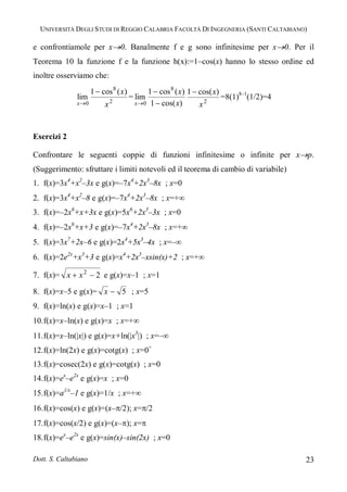 Infinitesimi ed infiniti [teoria ed esericizi][santi caltabiano] | PDF