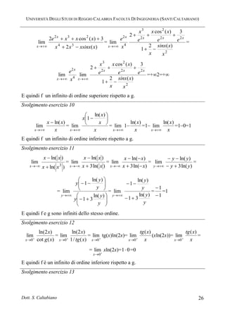 Infinitesimi ed infiniti [teoria ed esericizi][santi caltabiano] | PDF