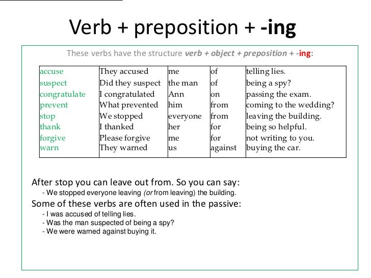 Infinitive Ing Infinitive Ing
