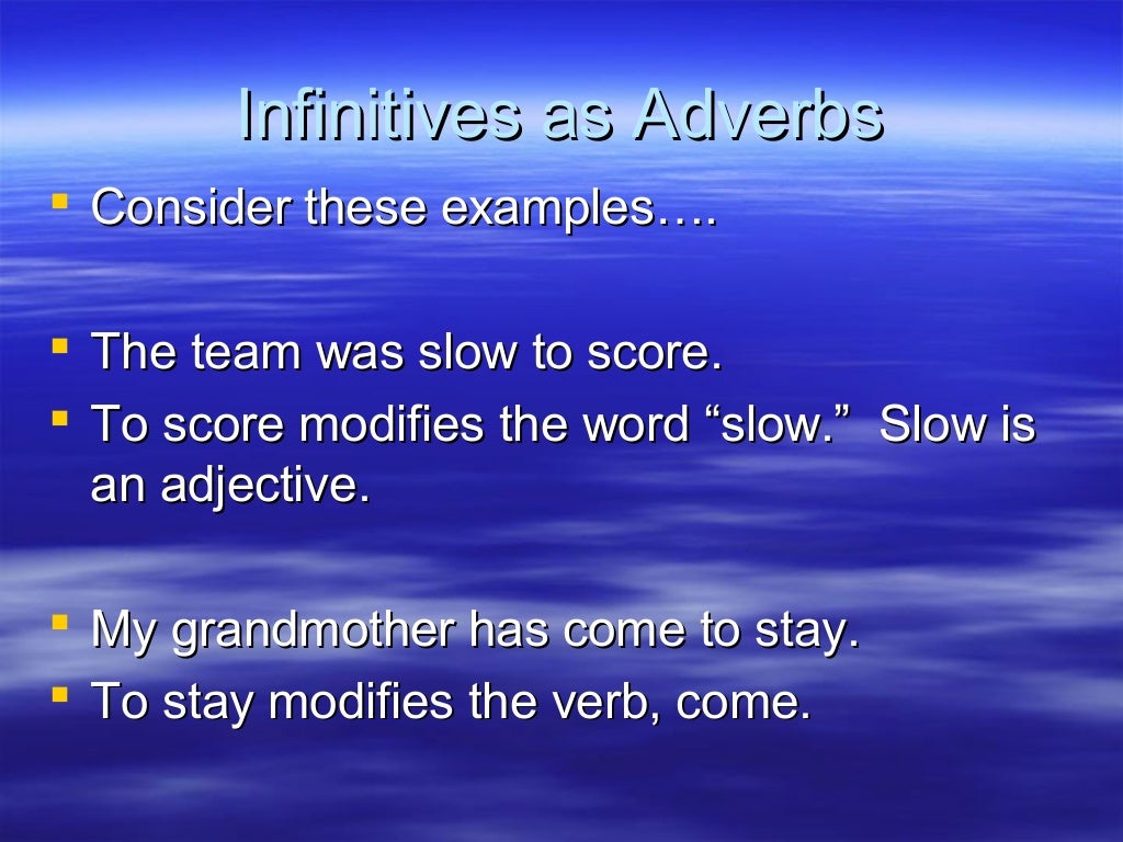 what is an infinitive what is an infinitive