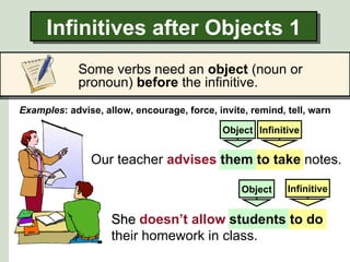 Infinitives after certain verbs