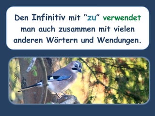 Den Infinitiv mit “zu” verwendet
man auch zusammen mit vielen
anderen Wörtern und Wendungen.
 