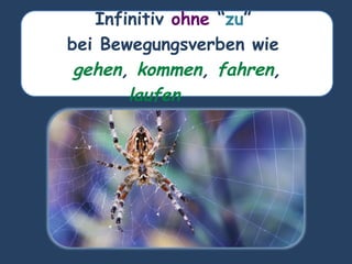 Infinitiv ohne “zu”
bei Bewegungsverben wie
gehen, kommen, fahren,
laufen . . .
 