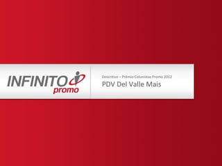 Descritivo – Prêmio Colunistas Promo 2012

PDV Del Valle Mais
 