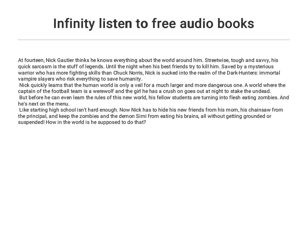 Infinity listen to free audio books