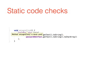 Static code checks
 