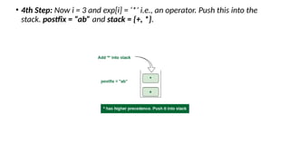 conversion of Infix to Postfix conversion using stack | PPTX