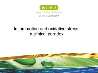1
Inflammation and oxidative stress:
a clinical paradox
 
