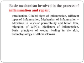 Comprehensive Overview of Inflammation and Tissue Repair Mechanisms | PPTX