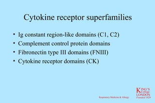 Cytokine receptor superfamilies Ig constant region-like domains (C1, C2) Complement control protein domains Fibronectin type III domains (FNIII) Cytokine receptor domains (CK) 