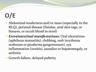 Inflammatory bowel disease (ibd) in children | PPTX
