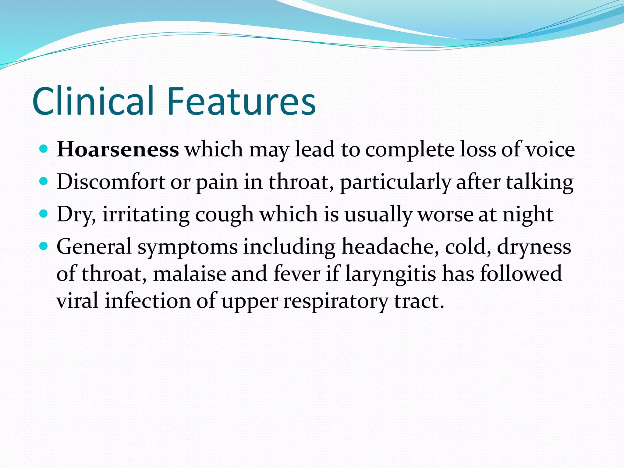 Inflammatory disorders of larynx [autosaved] | PPTX