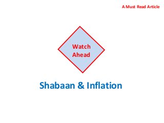 Shabaan & Inflation
Watch
Ahead
A Must Read Article
 