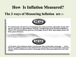 How Is Inflation Measured?
The 2 ways of Measuring Inflation are :-
 