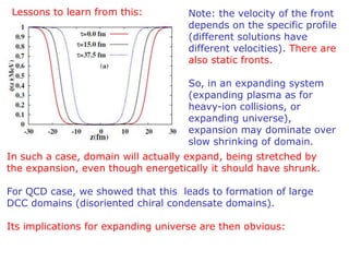 Lessons to learn from this: Note: the velocity of the front
depends on the specific profile
(different solutions have
diff...