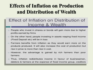 Effects of Inflation on Production
and Distribution of Wealth
 