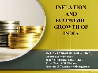 Inflation and economic growth of india | PPTX