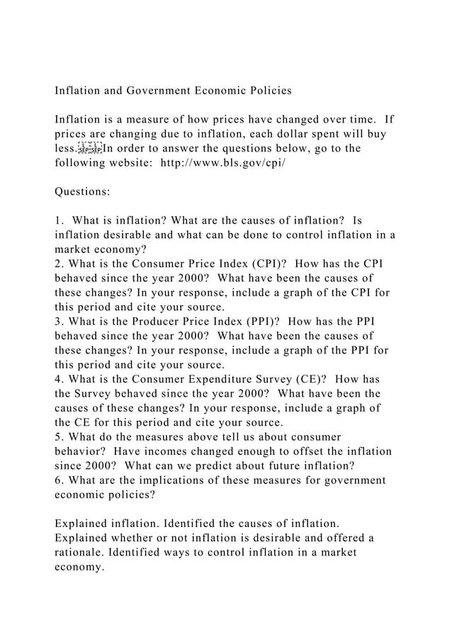 Inflation and Government Economic PoliciesInflation is a measu.docx