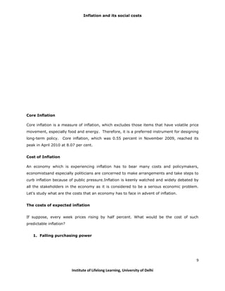 Social Card Example For Inflation Inflation and social cost | PDF