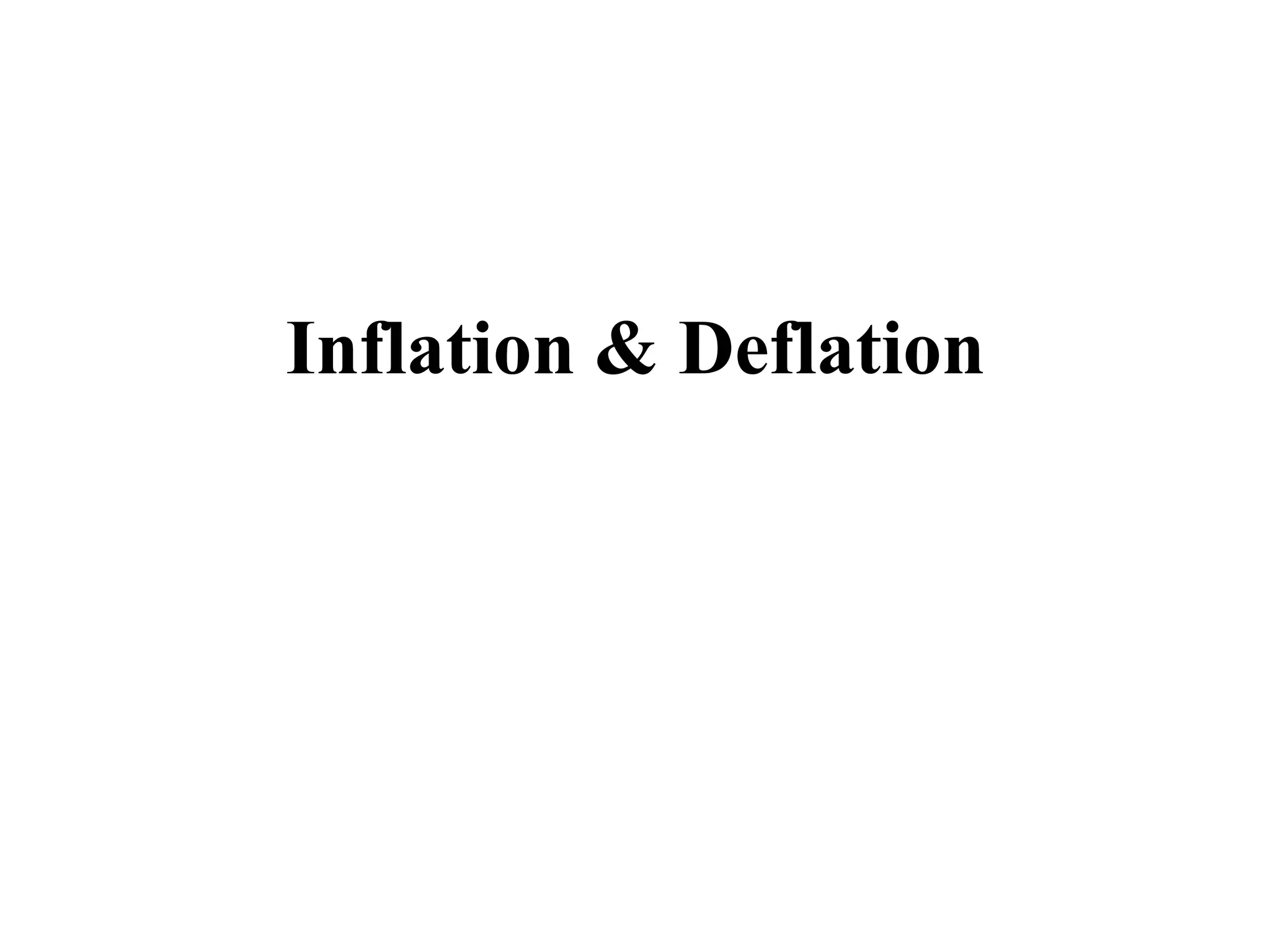 Inflation & Deflation
 