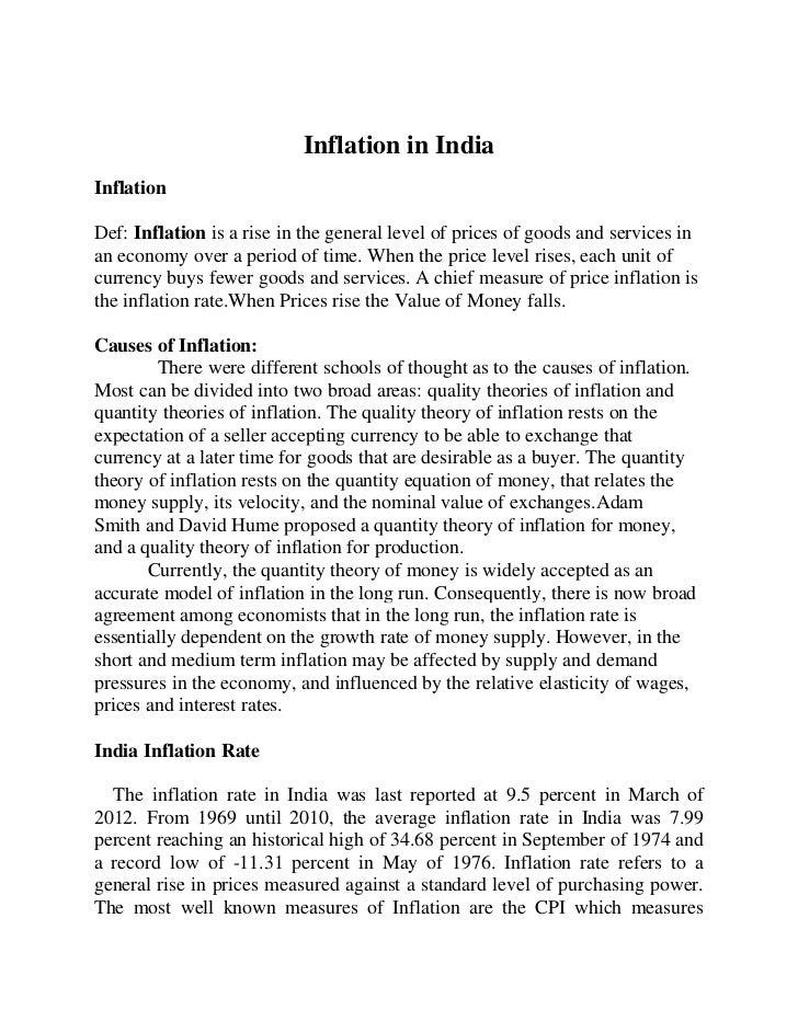 essay on inflation in india in 250 words