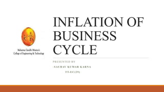 INFLATION OF
BUSINESS
CYCLE
PRESENTED BY
-SAURAV KUMAR KARNA
TT-EC(29)
 