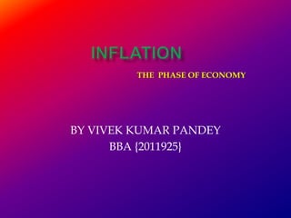 BY VIVEK KUMAR PANDEY
BBA {2011925}
THE PHASE OF ECONOMY
 