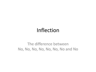 Inflection

     The difference between
No, No, No, No, No, No, No and No
 
