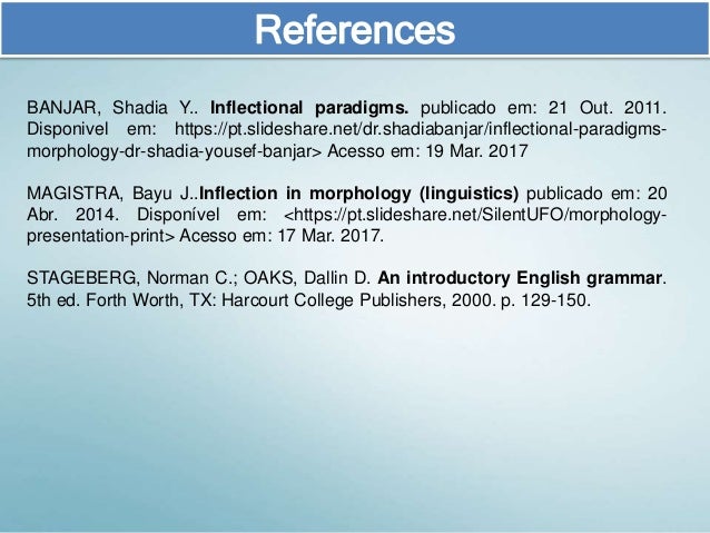 inflectional paradigm parte 2 pt slideshare net
