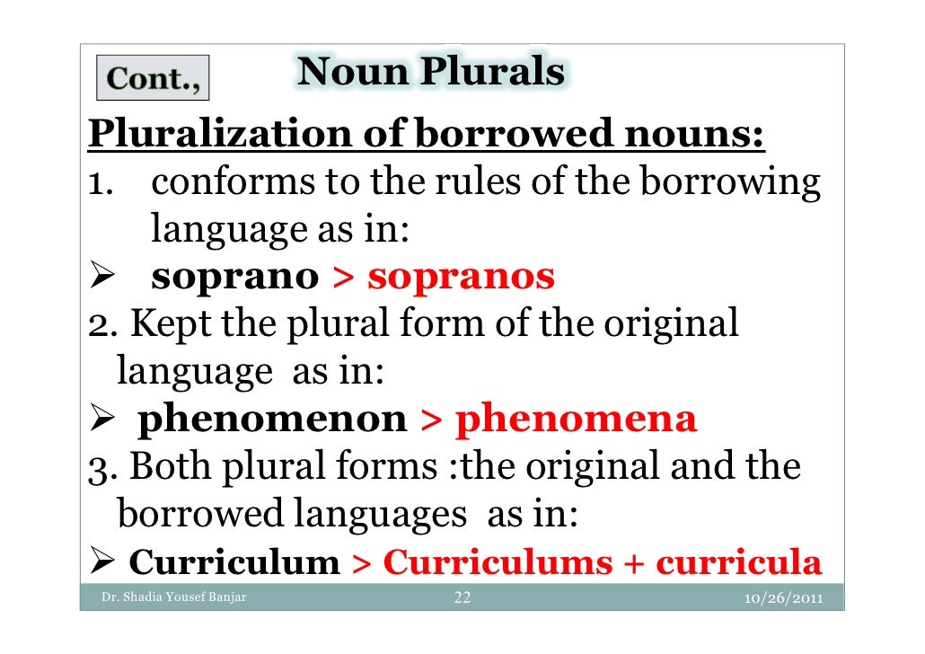 for plural form zero morphology  Shadia Dr. Inflectional Banjar Paradigms Yousef