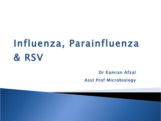 Influenza, Parainfluenza & RSV Dr Kamran Afzal Asst Prof Microbiology 